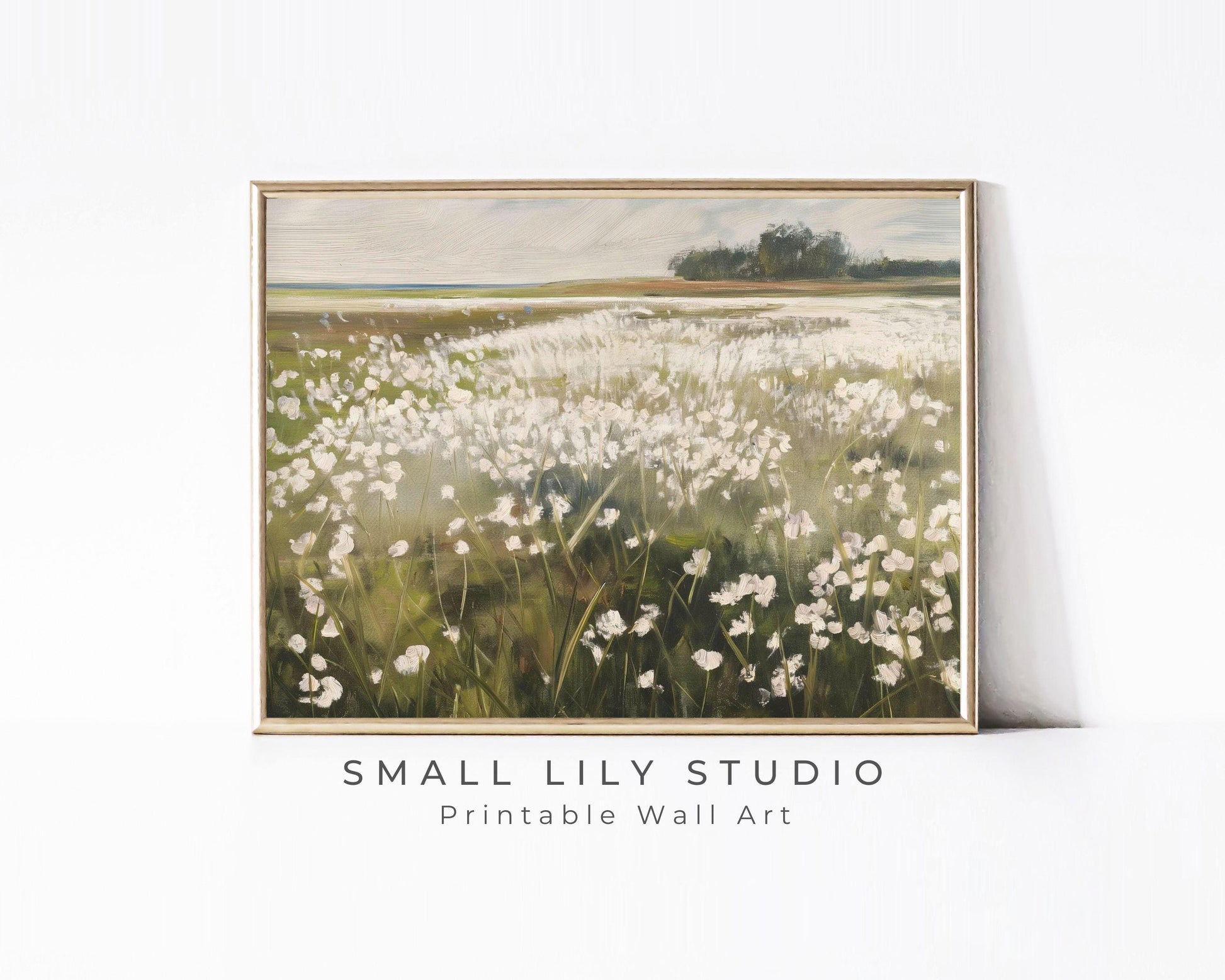 White Wildflowers Printable Wall Art