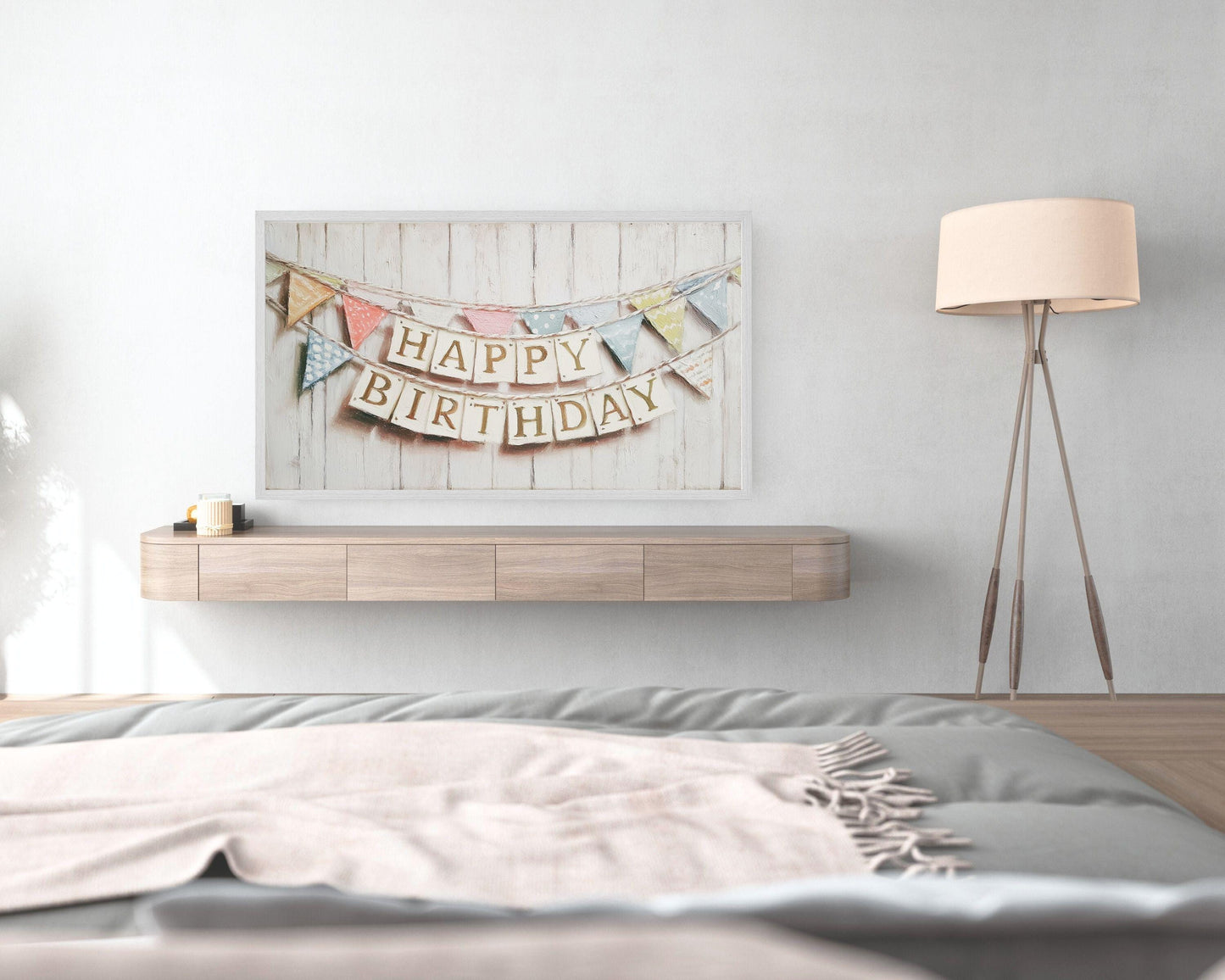 Happy Birthday Sign Frame TV Art