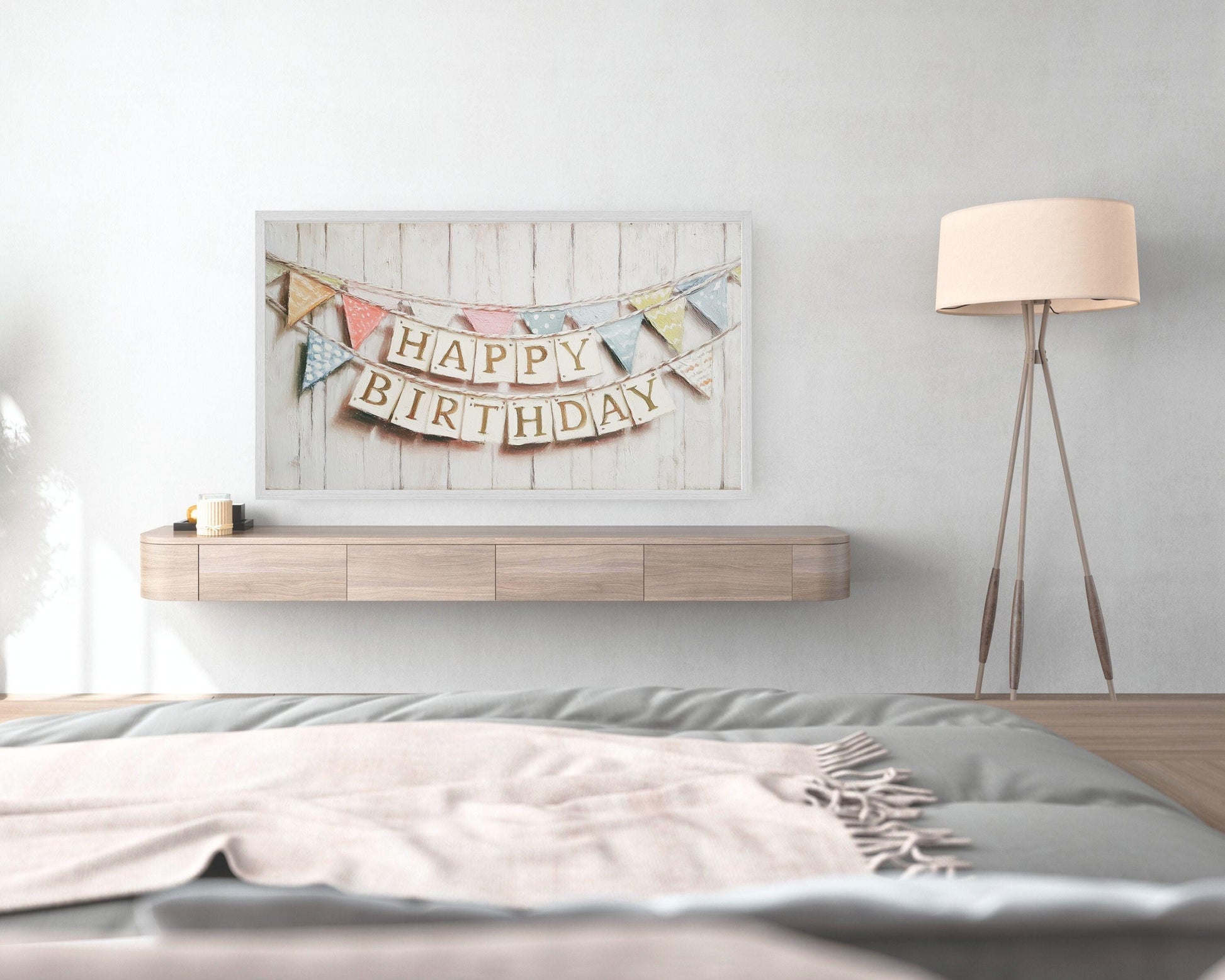 Happy Birthday Sign Frame TV Art