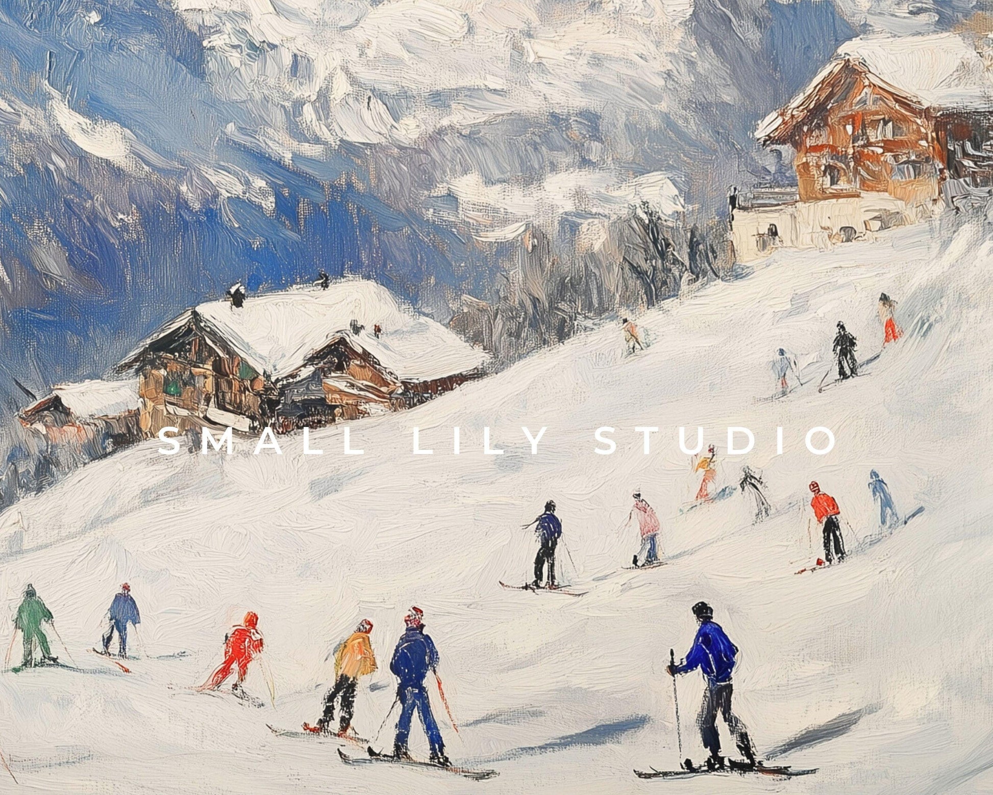 Colorful Skiers Printable Wall Art