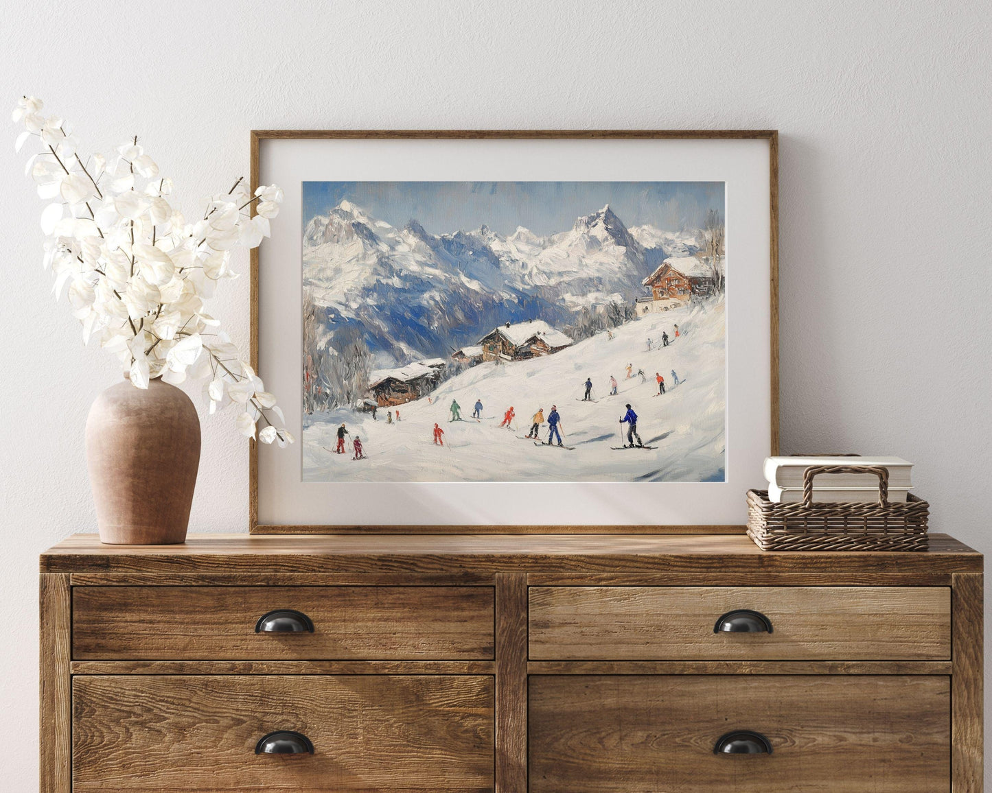 Colorful Skiers Printable Wall Art