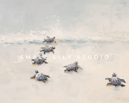 Baby Turtles on Beach Frame TV Art