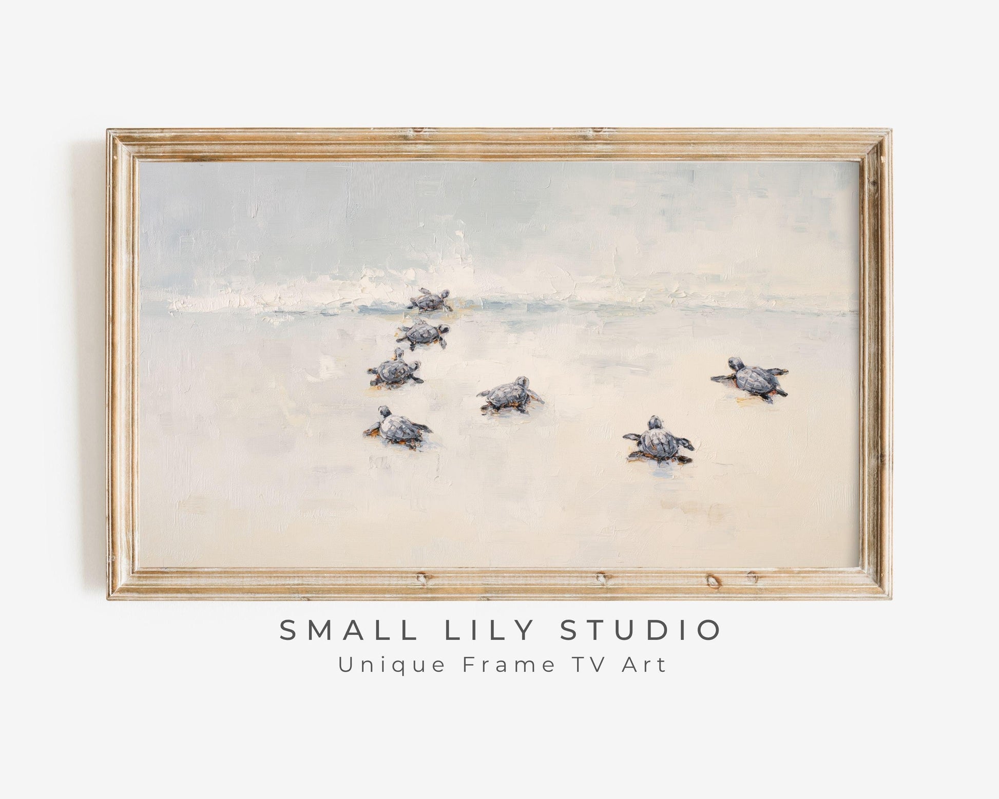 Baby Turtles on Beach Frame TV Art