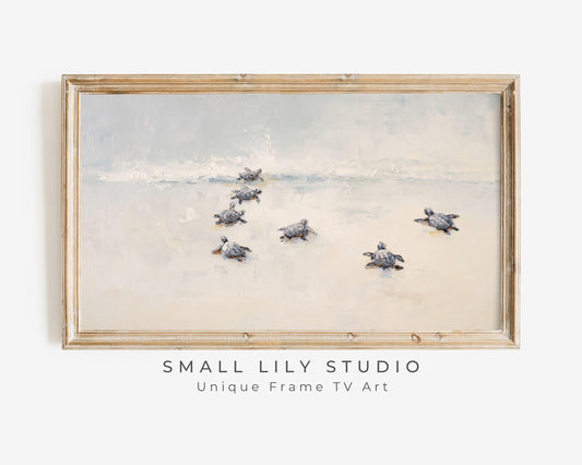 Baby Turtles on Beach Frame TV Art