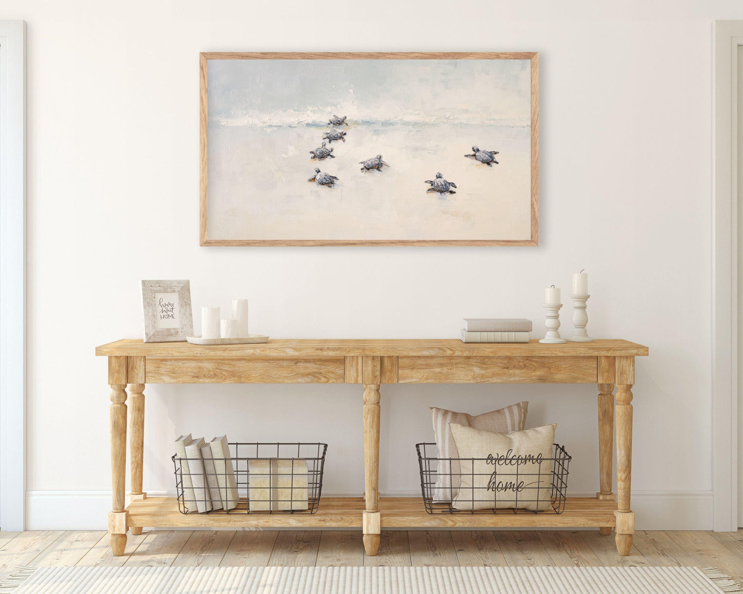 Baby Turtles on Beach Frame TV Art