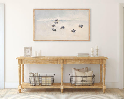 Baby Turtles on Beach Frame TV Art