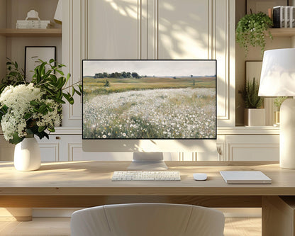 White Floral Desktop Wallpaper Set