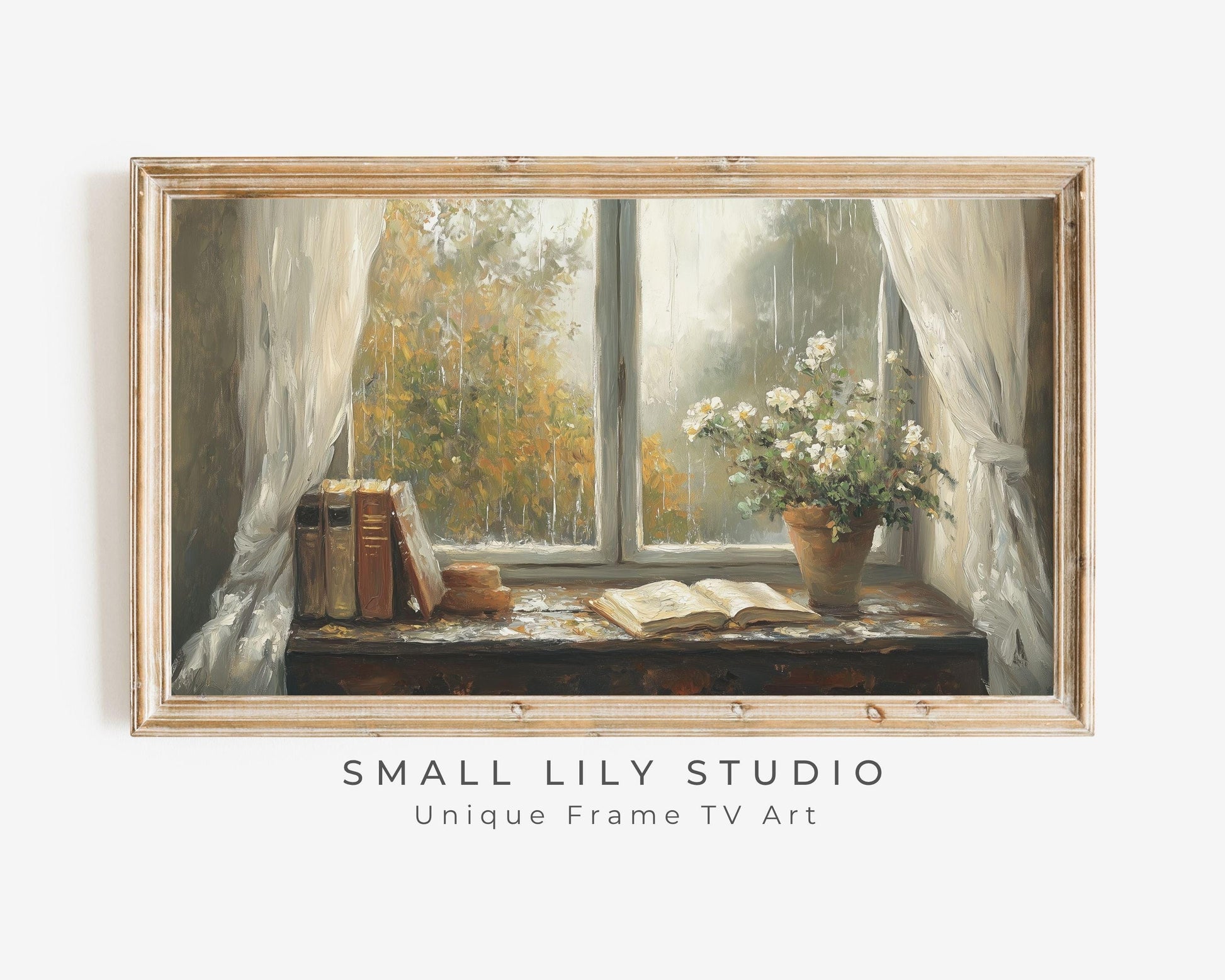 Rainy Day Window Frame TV Art