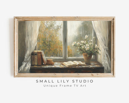 Rainy Day Window Frame TV Art