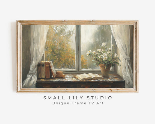 Rainy Day Window Frame TV Art