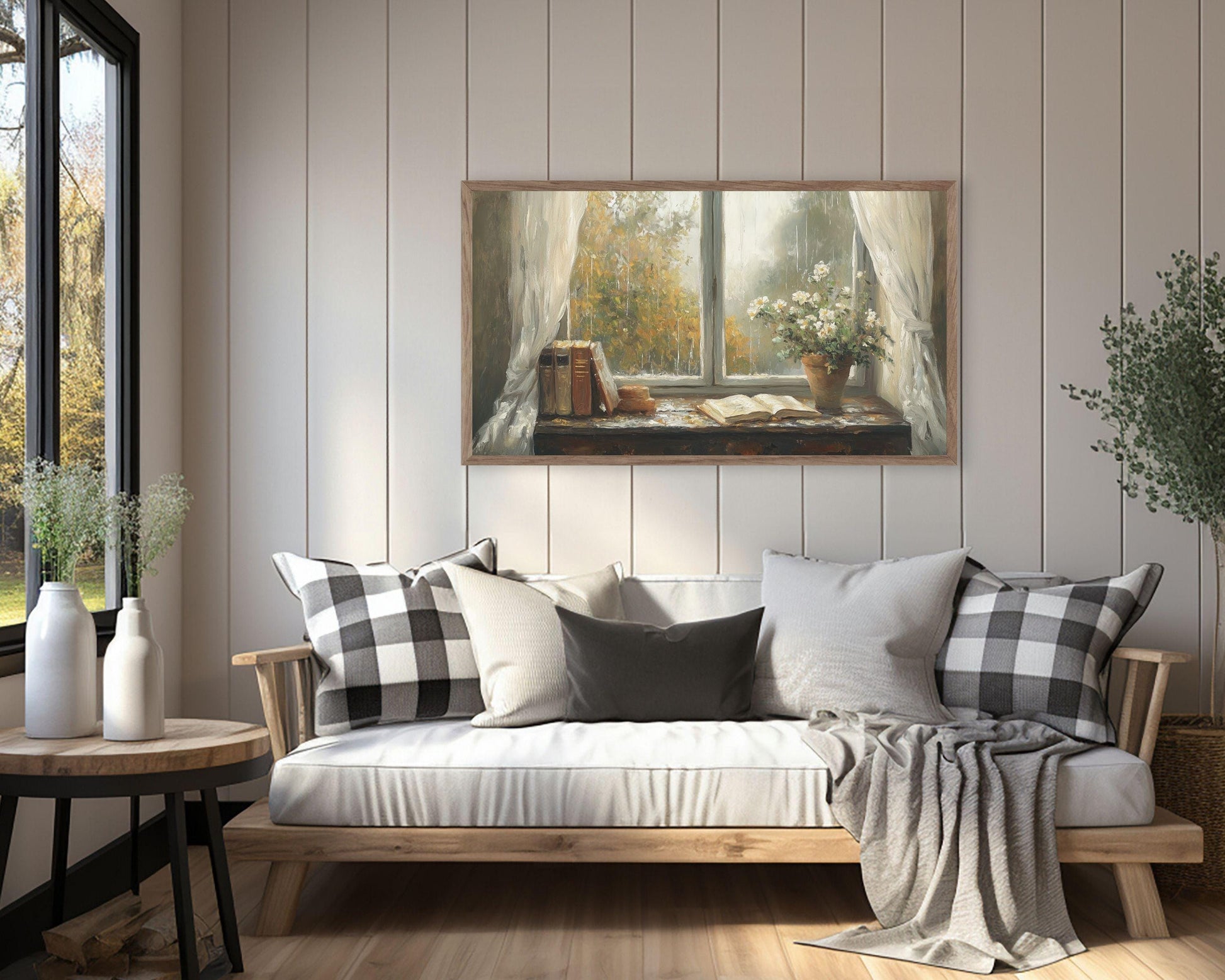 Rainy Day Window Frame TV Art