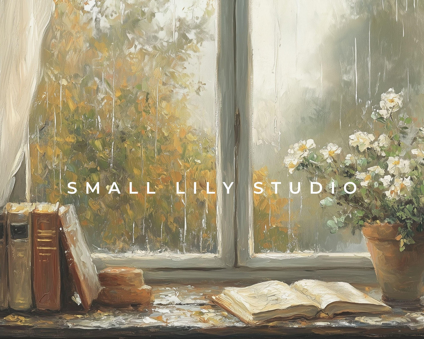 Rainy Day Window Frame TV Art