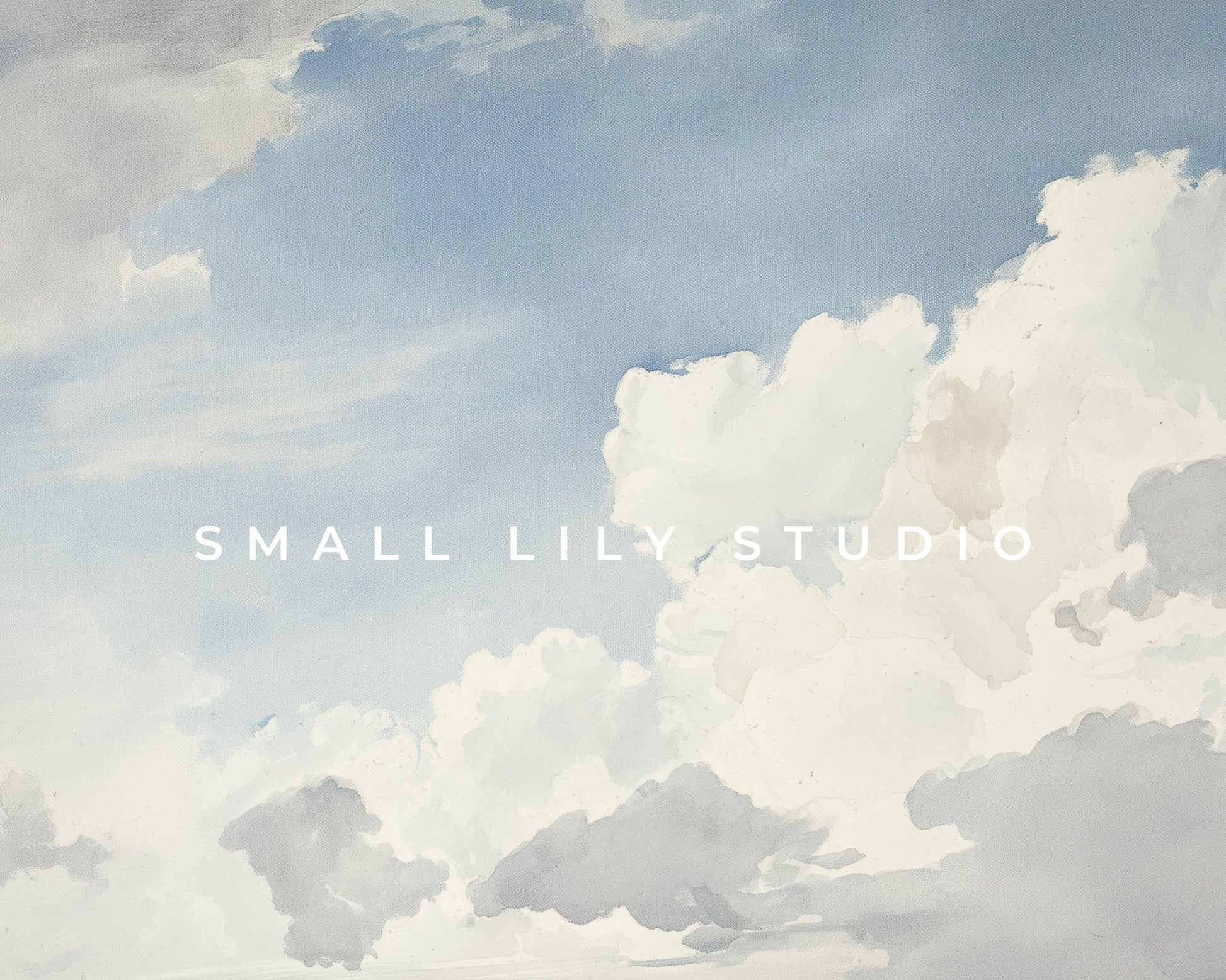 Clouds Watercolor Painting Frame TV Art