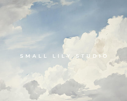 Clouds Watercolor Painting Frame TV Art