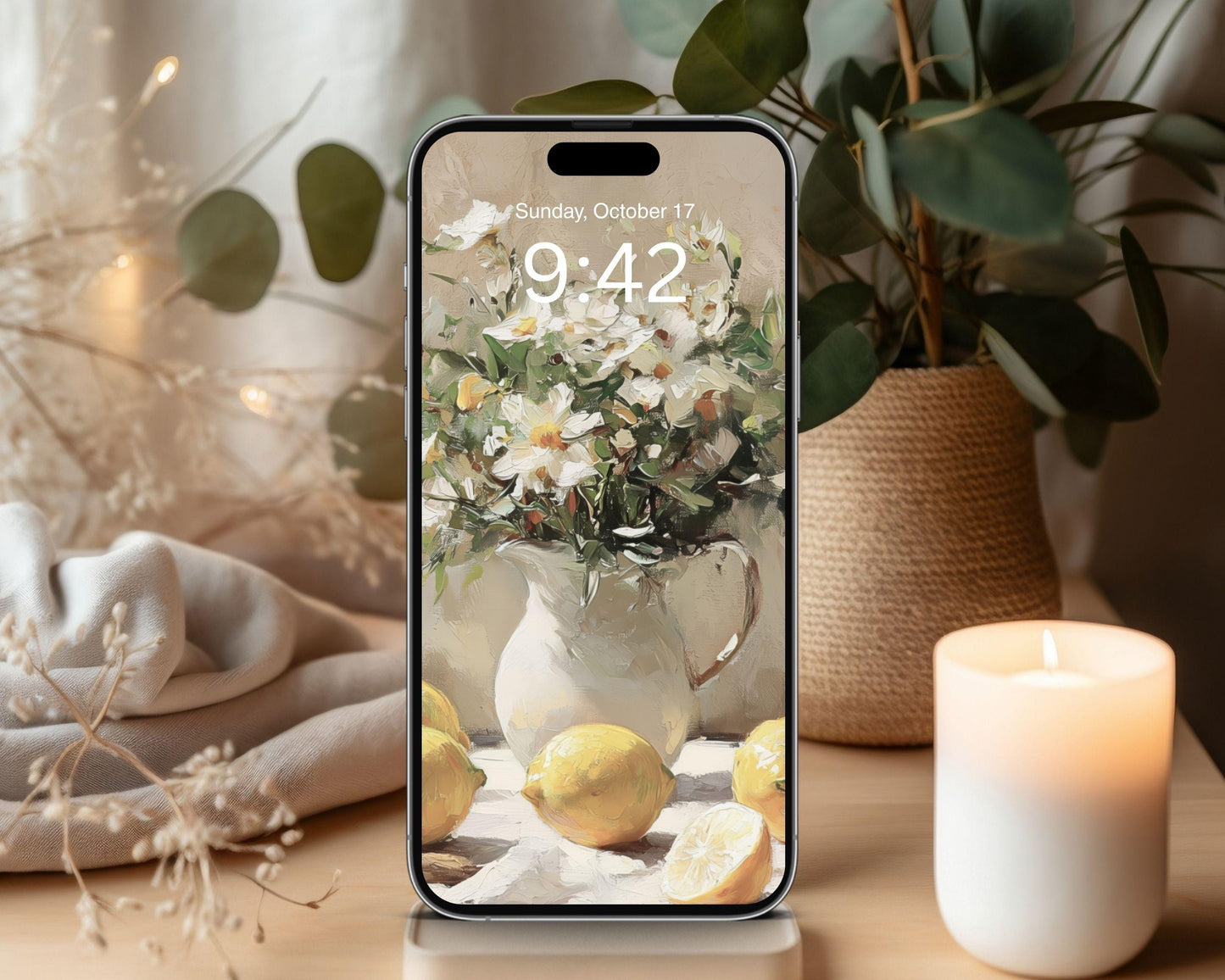 Lemons and Daisies Desktop Wallpaper Set