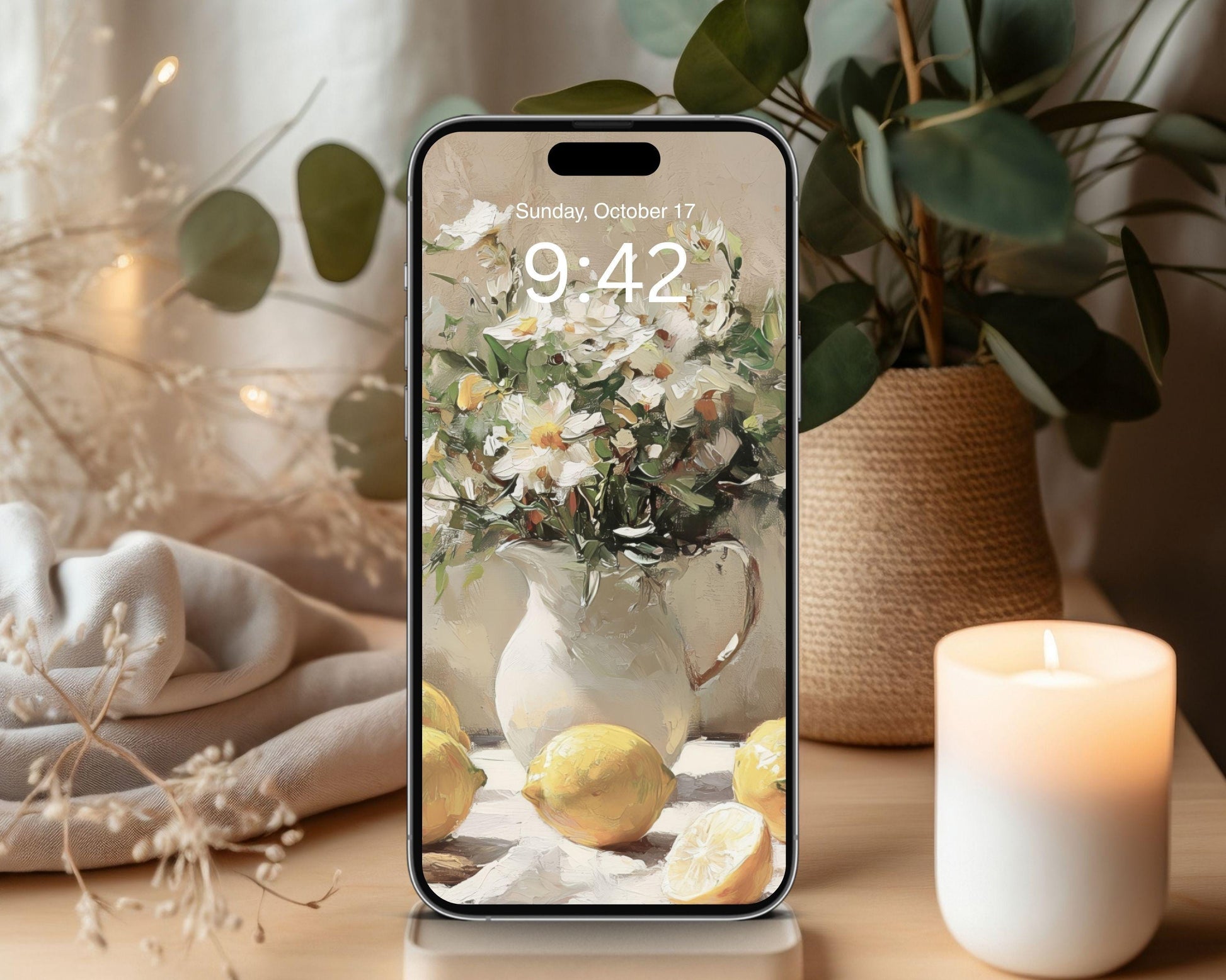 Lemons and Daisies Desktop Wallpaper Set