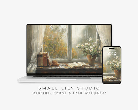 Rainy Window Desktop Wallpaper Set