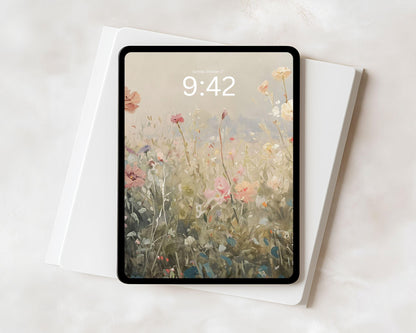 Pink Wildflowers iPad Wallpaper