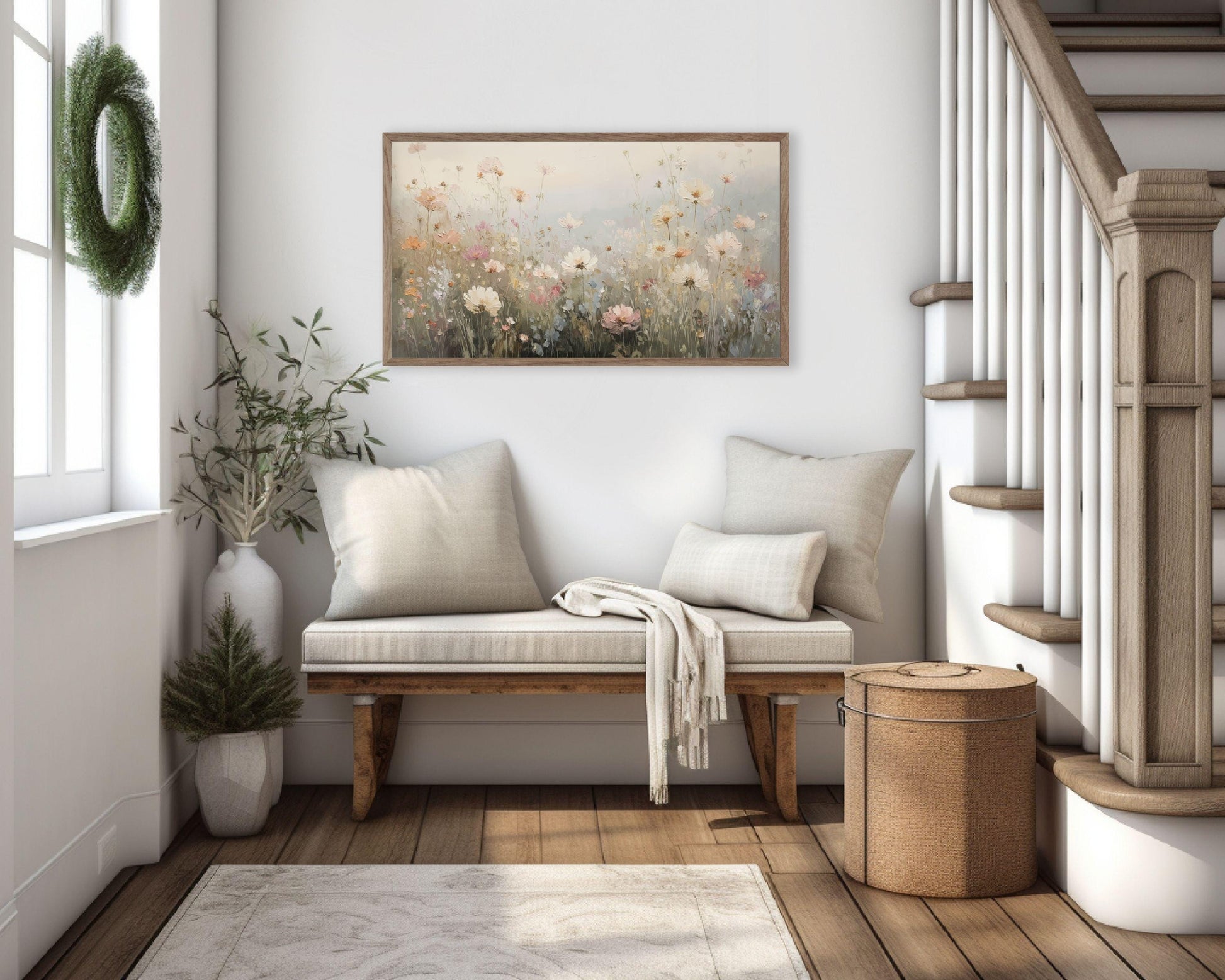 Abstract Wildflowers Frame TV Art