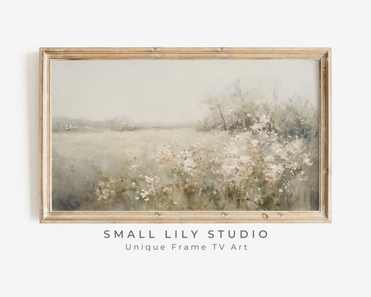 Neutral Abstract Landscape Frame TV Art