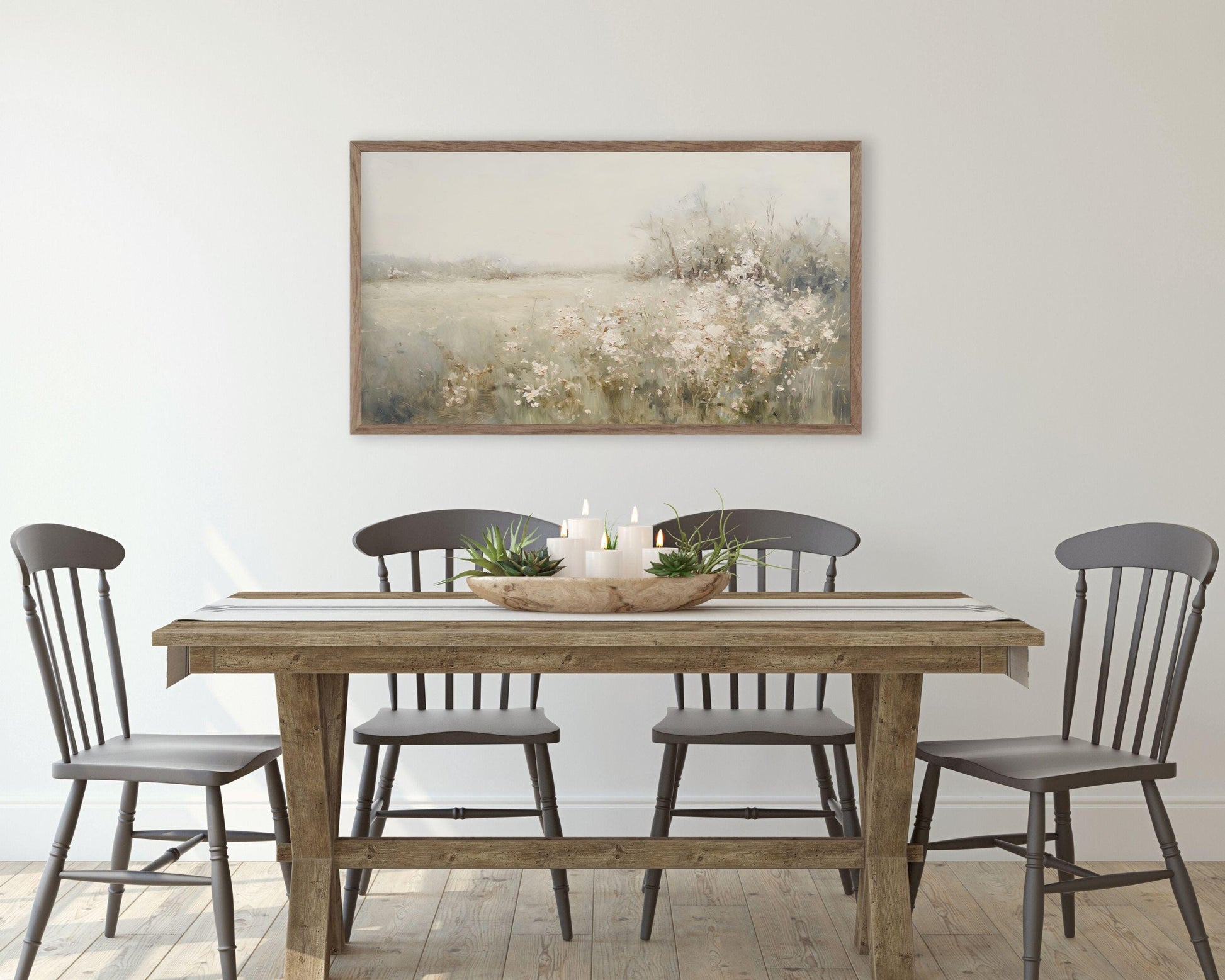 Neutral Abstract Landscape Frame TV Art