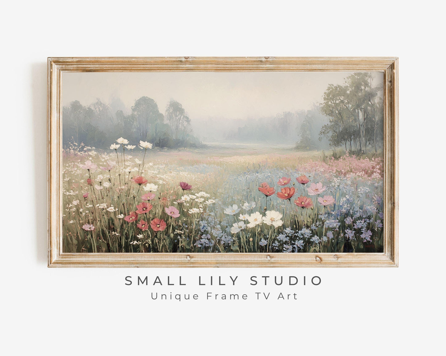 Red White and Blue Wildflowers Frame TV Art