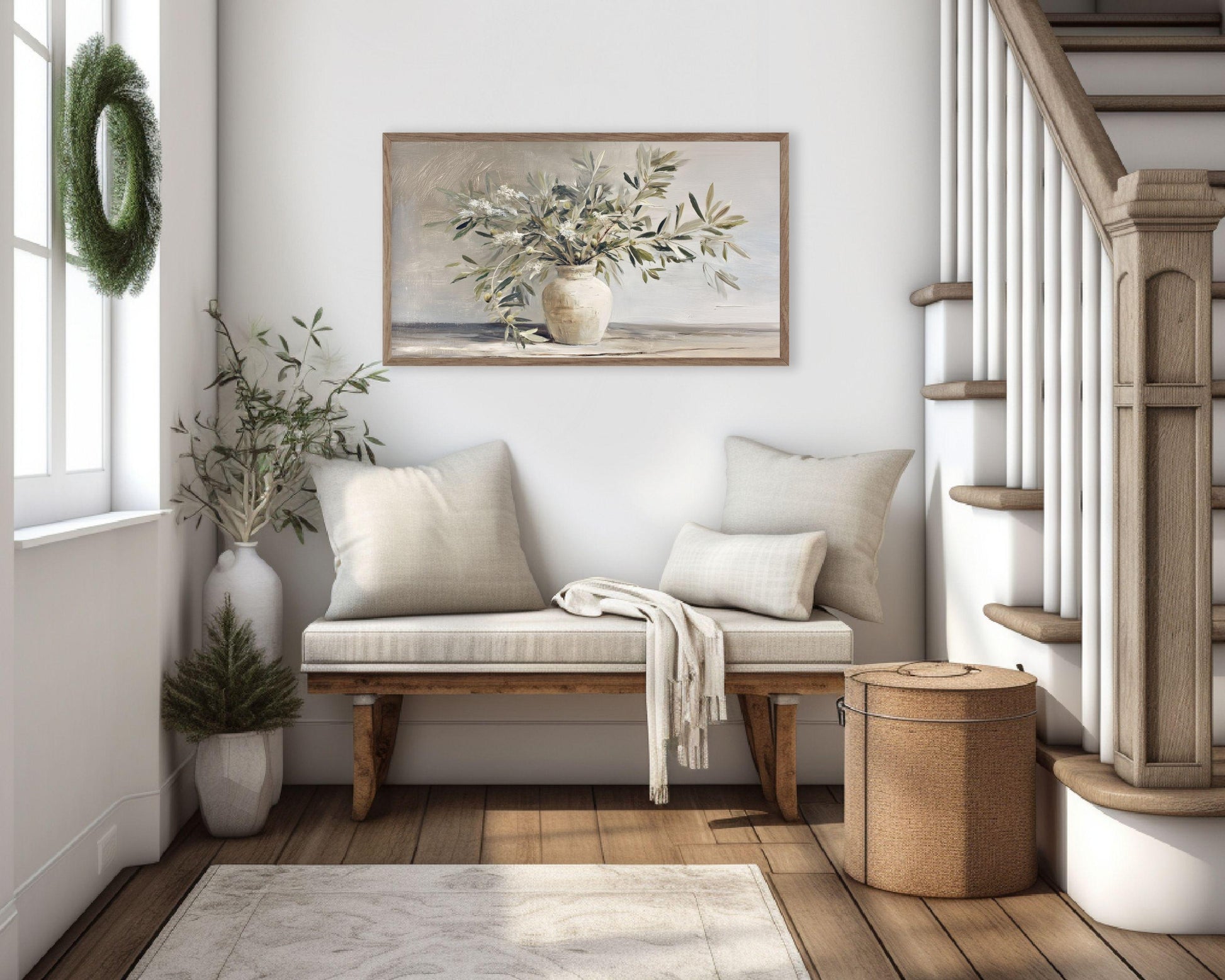 Olive Branches Frame TV Art