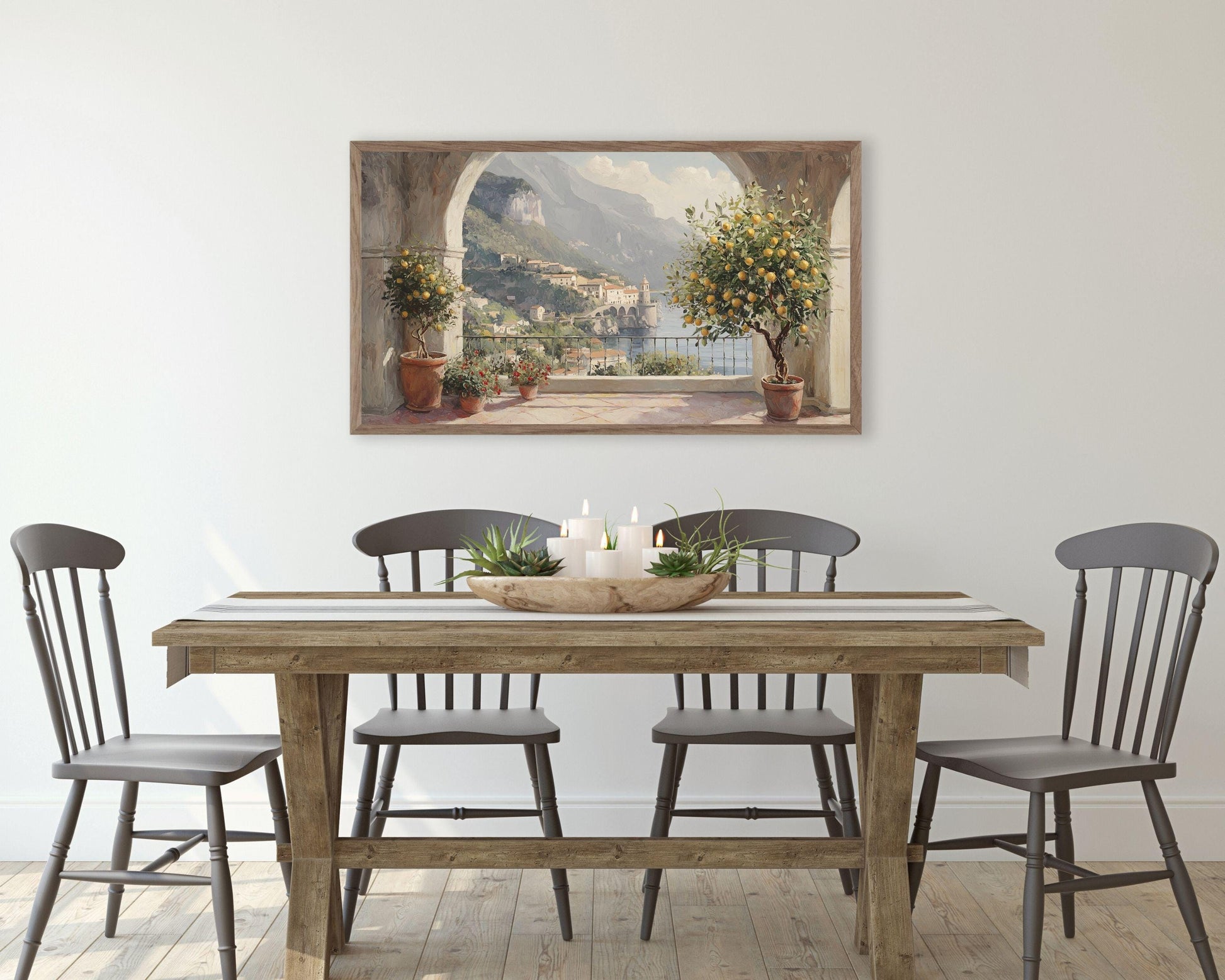 Summer Italian Terrace & Lemon Tree Frame TV Art