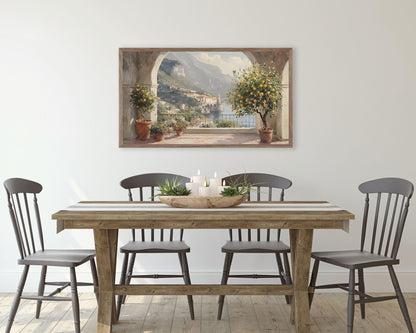 Summer Italian Terrace & Lemon Tree Frame TV Art