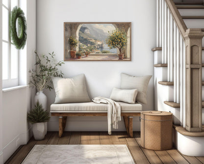 Summer Italian Terrace & Lemon Tree Frame TV Art
