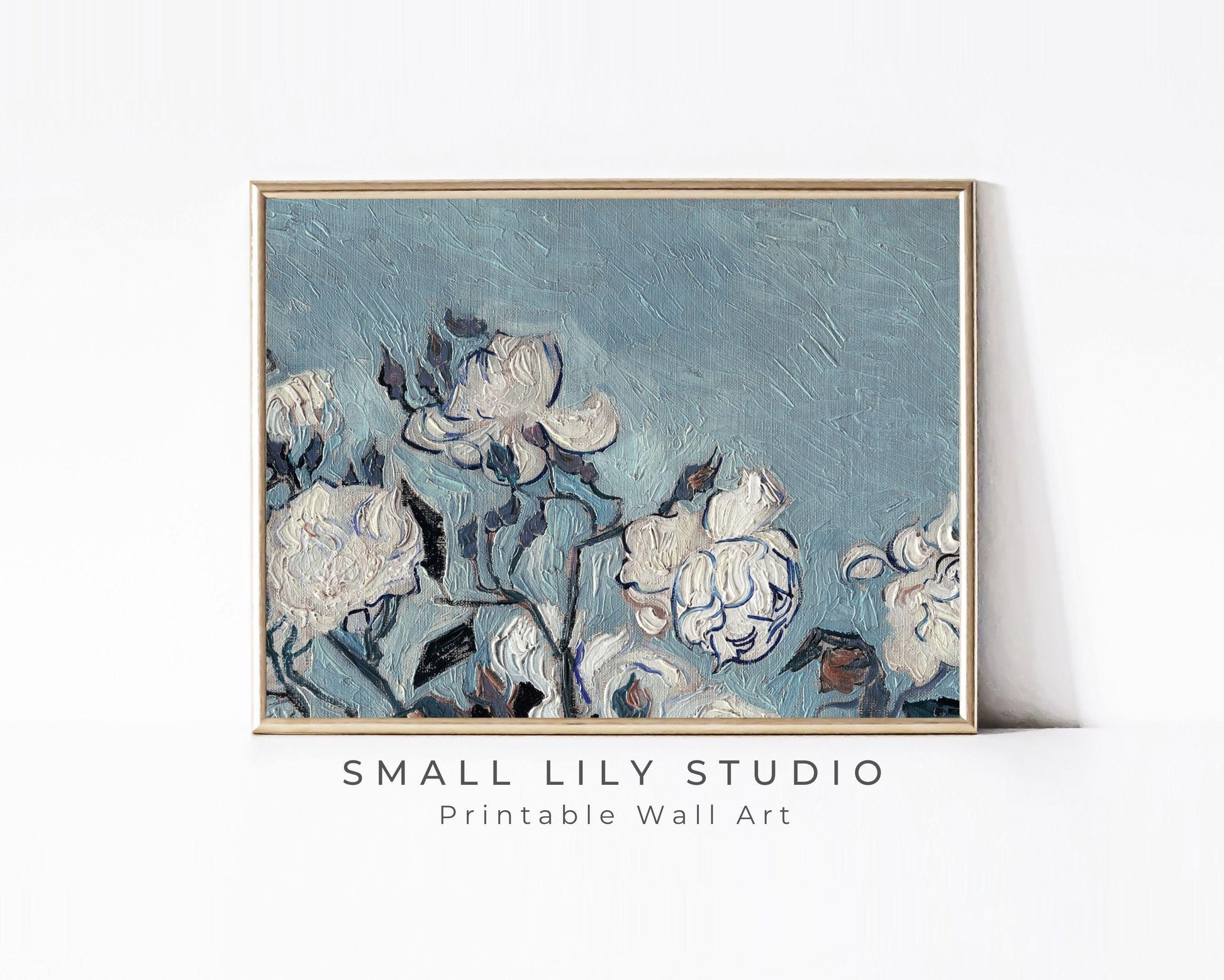 Blue and White Floral Printable Wall Art