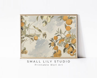 Vintage Orange Tree Printable Wall Art