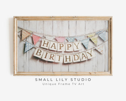 Happy Birthday Sign Frame TV Art