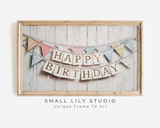 Happy Birthday Sign Frame TV Art