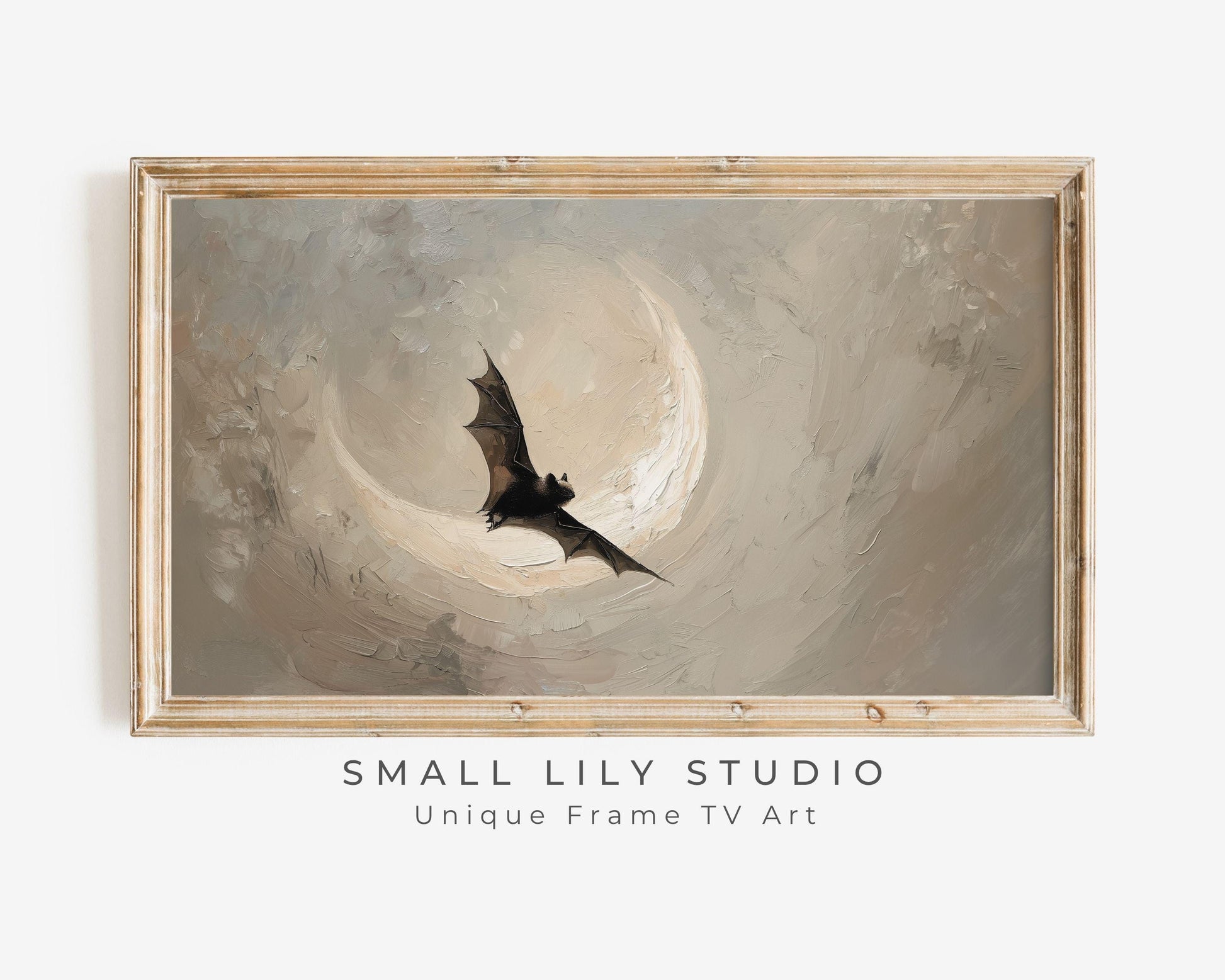 Halloween Bat and Moon Frame TV Art