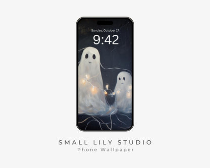 Halloween Ghosts Phone Wallpaper