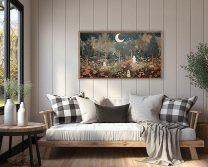 Halloween Ghosts in Fall Landscape Frame TV Art