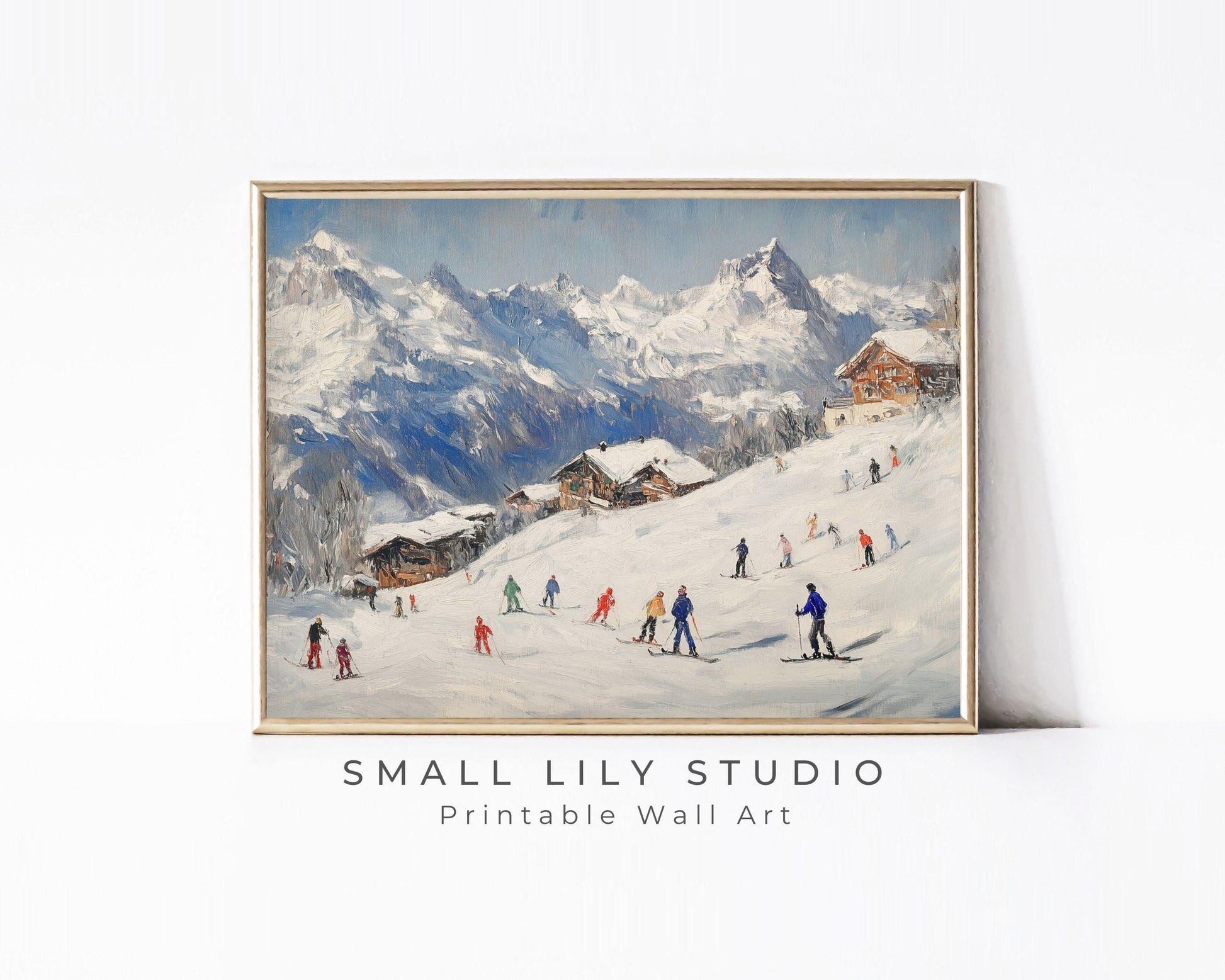 Colorful Skiers Printable Wall Art
