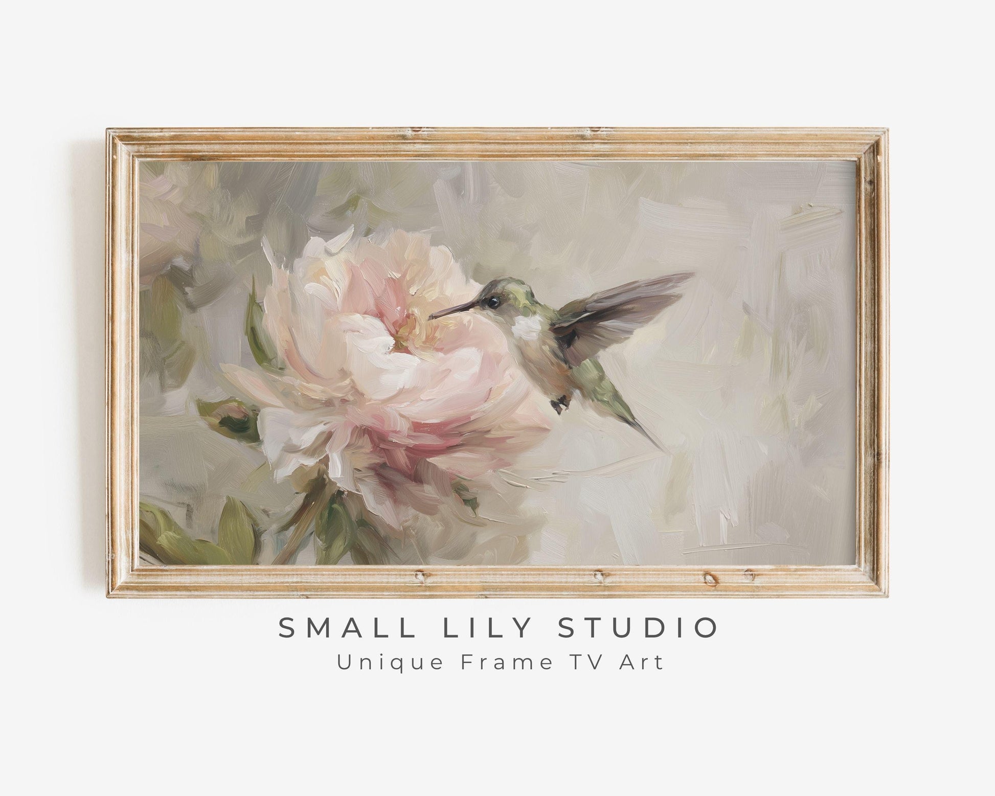 Hummingbird on Flower Frame TV Art