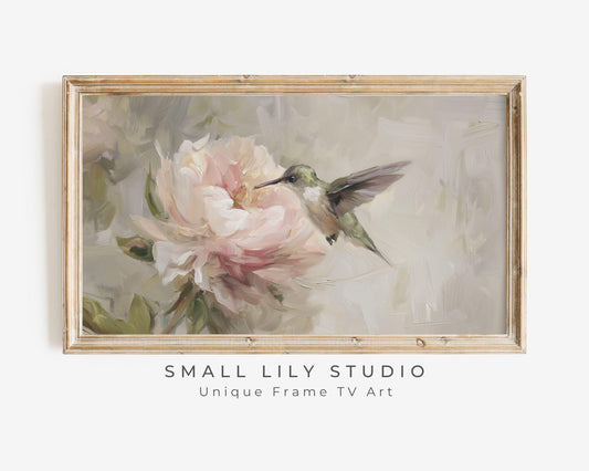 Hummingbird on Flower Frame TV Art