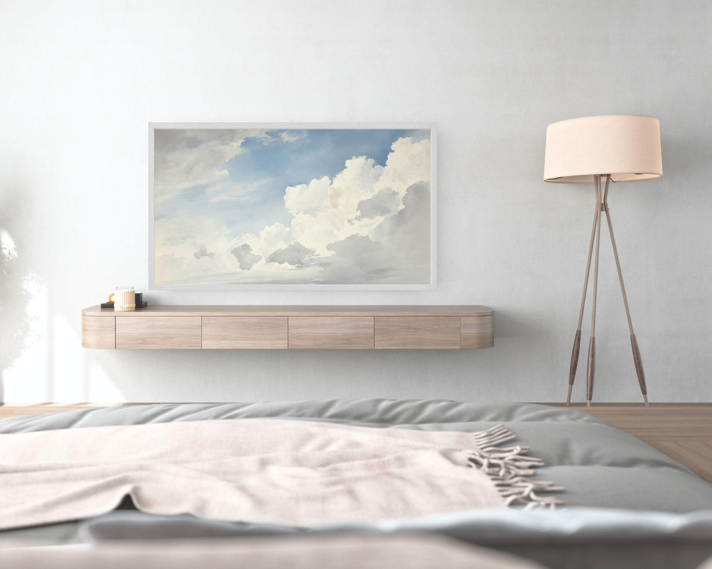 Clouds Watercolor Painting Frame TV Art