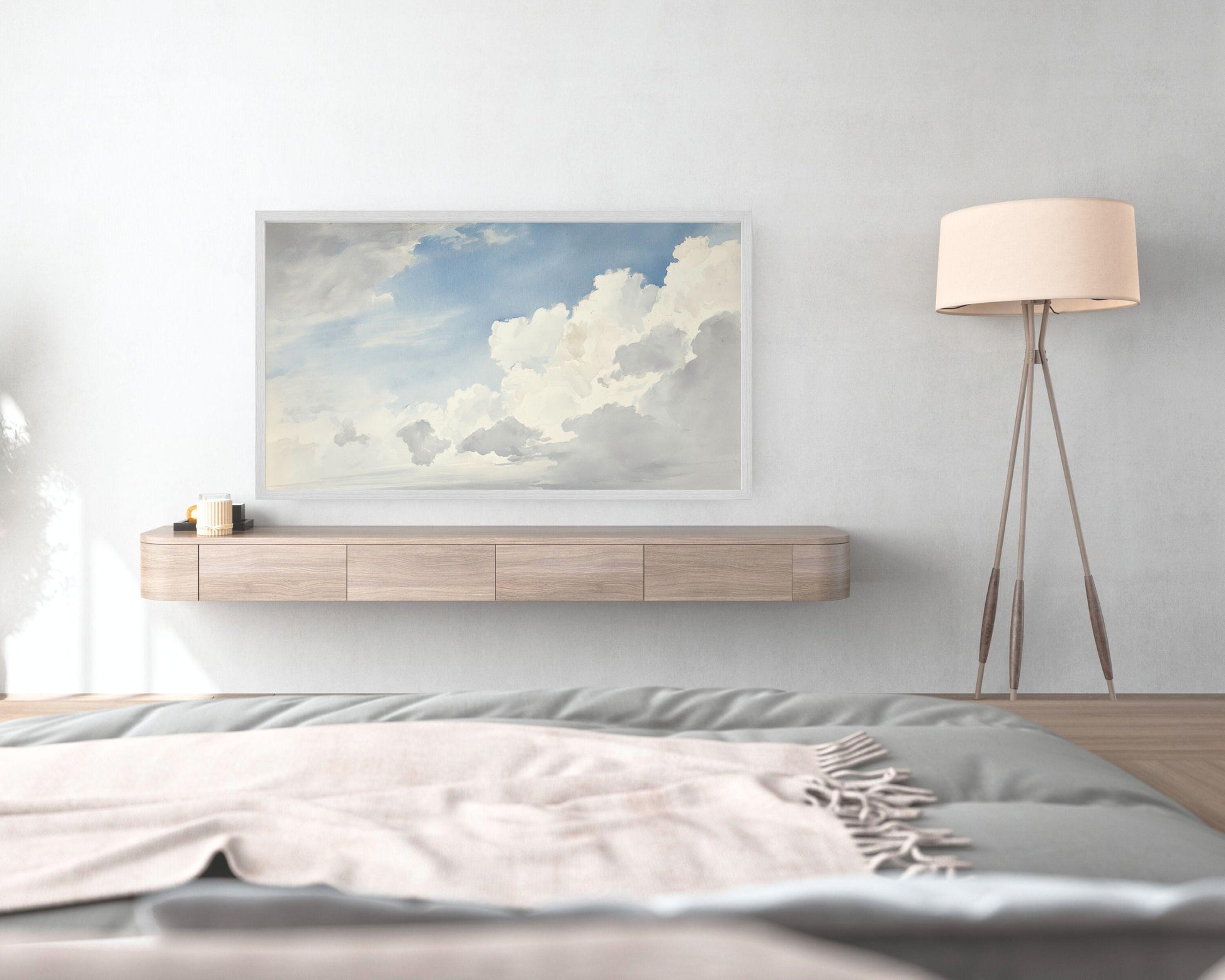 Clouds Watercolor Painting Frame TV Art