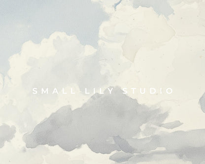 Watercolor Clouds Phone Wallpaper