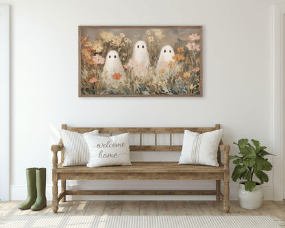 Halloween Ghosts in Wildflowers Frame TV Art