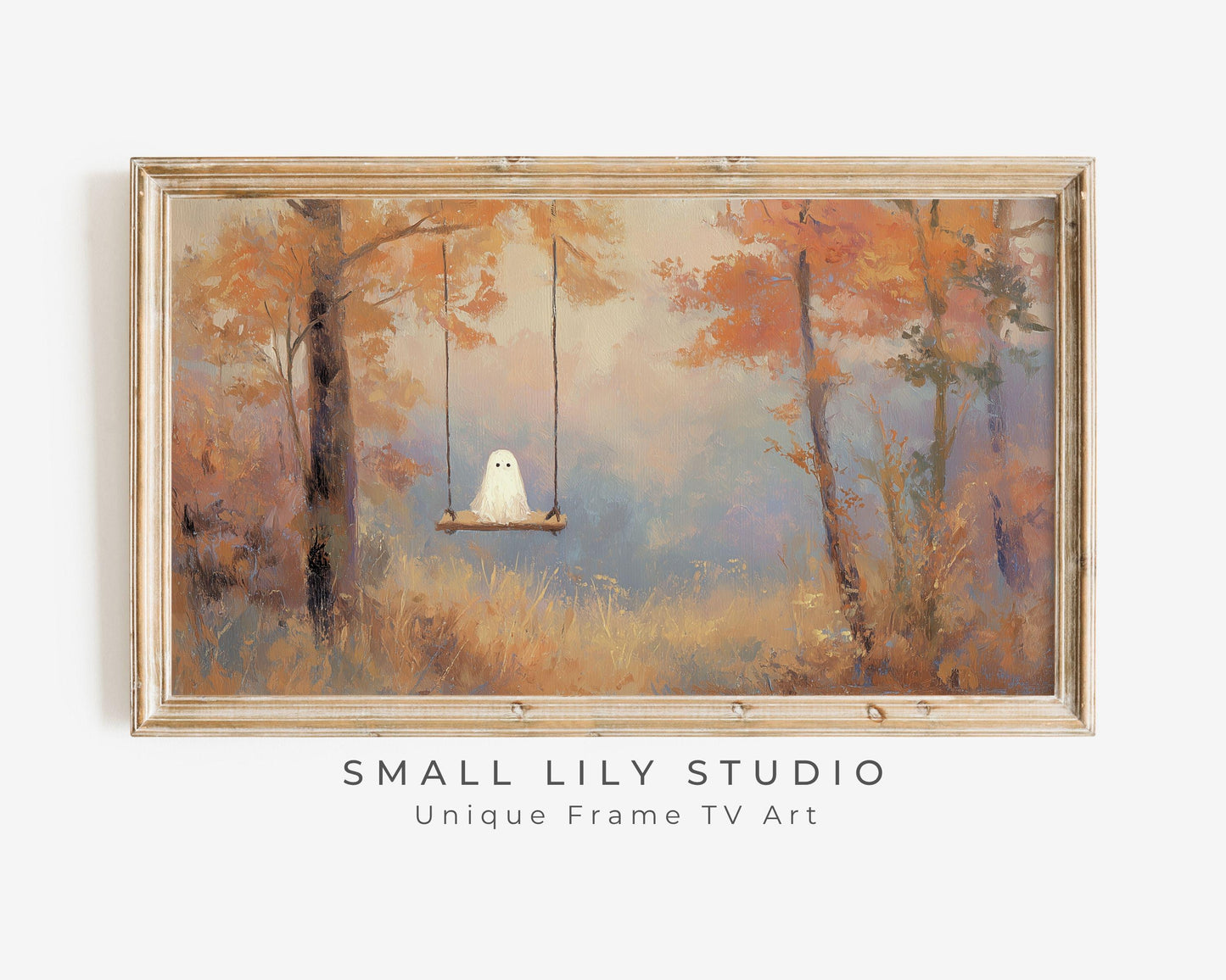 Halloween Ghost on Swing Frame TV Art
