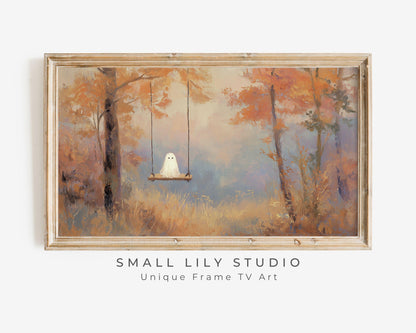 Halloween Ghost on Swing Frame TV Art