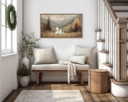 Ghosts in Vintage Landscape Frame TV Art