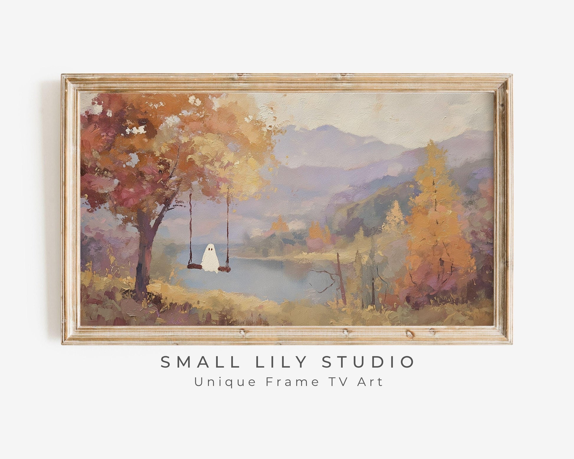 Halloween Ghost on Swing Frame TV Art