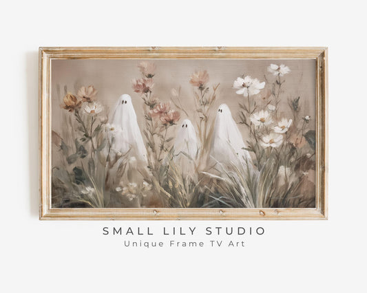 Halloween Ghosts in Wildflowers Frame TV Art