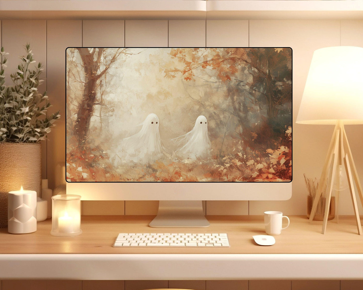 Ghosts in Fall Landscape Desktop Wallpaper Set Set